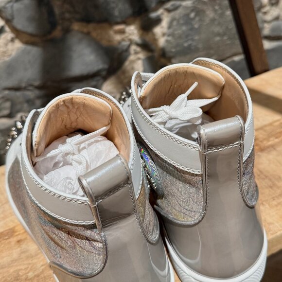 Christian Louboutin Lou Spikes Flame Lurex High-top Sneakers - Picture 6 of 15